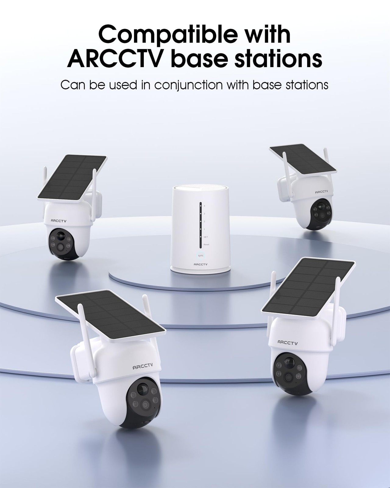 ARCCTV Solar Security Cameras Wireless Outdoor, 4MP 360° View Battery…