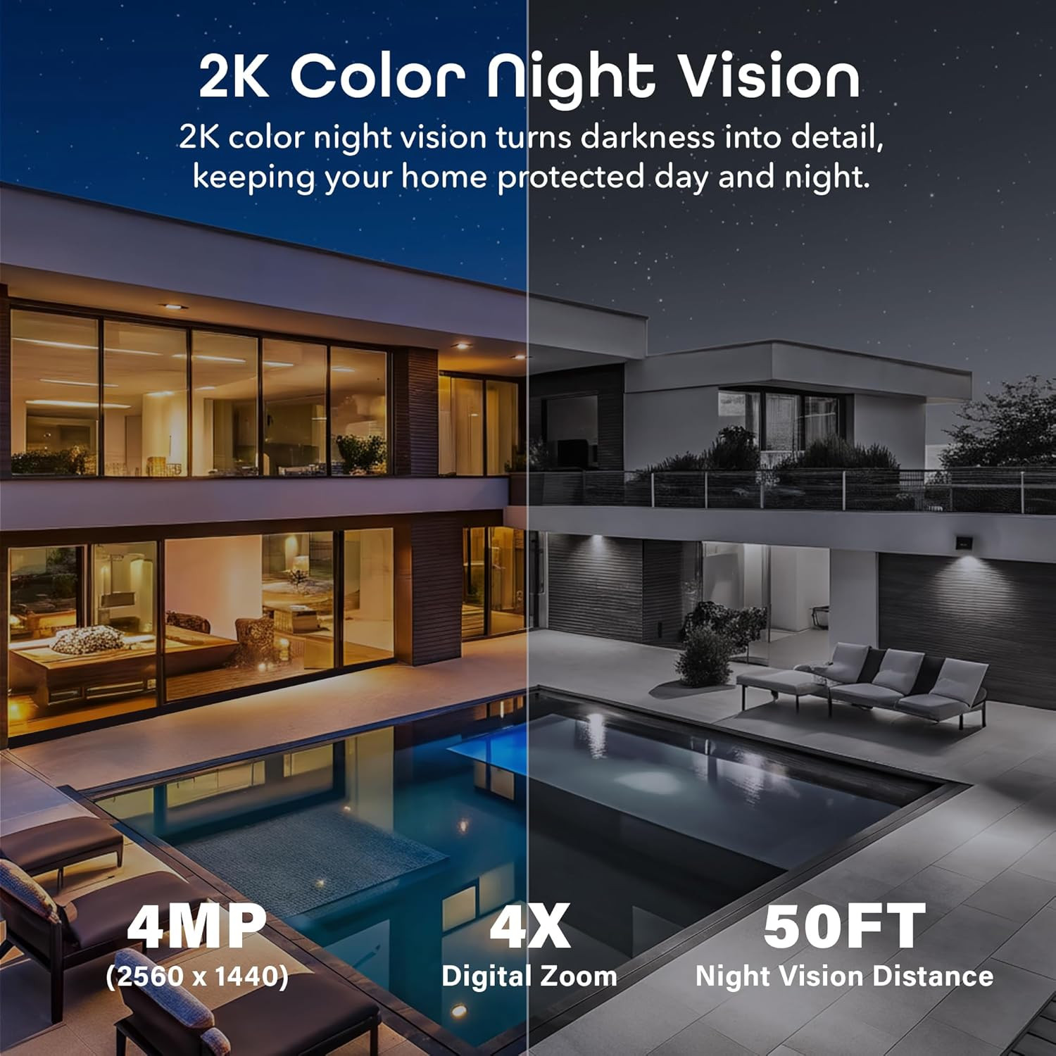 Hawk 3 4MP Smart Outdoor Security Camera – 2K Ultra HD Wifi Surveillance Camera
