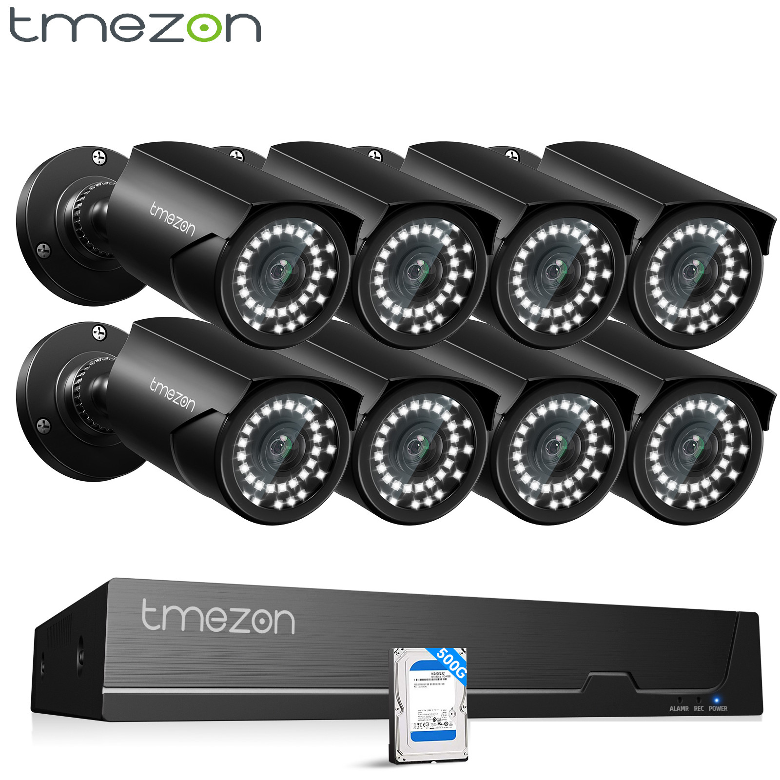 POE NVR Kit 8CH IP Cameras Full HD Home Office Recording System IP66 Waterproof