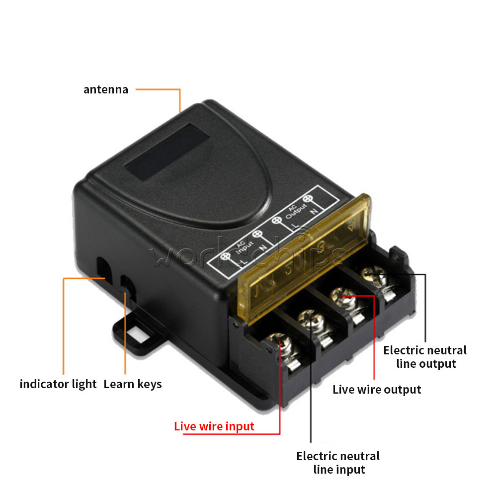 AC90-264V 220V 30A 433MHz Relay 1CH Wireless Remote Control Switch +Transmitter