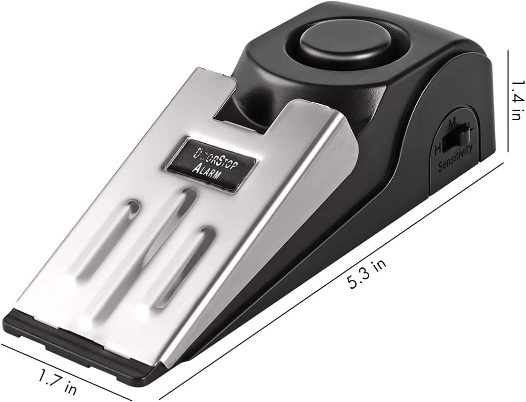 2 Security Door Stop Alarm 120DB Stopper Wedge Siren Portable Home Anti Theft
