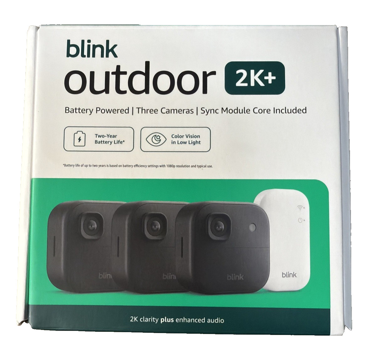 Blink Outdoor 2K+ Wireless Security Cameras Black With Sync Core Module