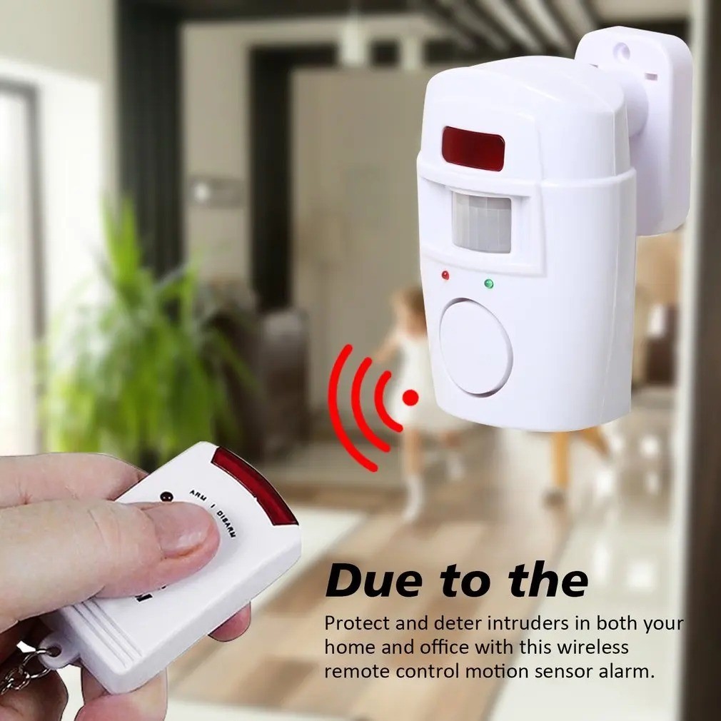 Wireless Motion Sensor Alarm Security System – Indoor/Outdoor Detector & Remote
