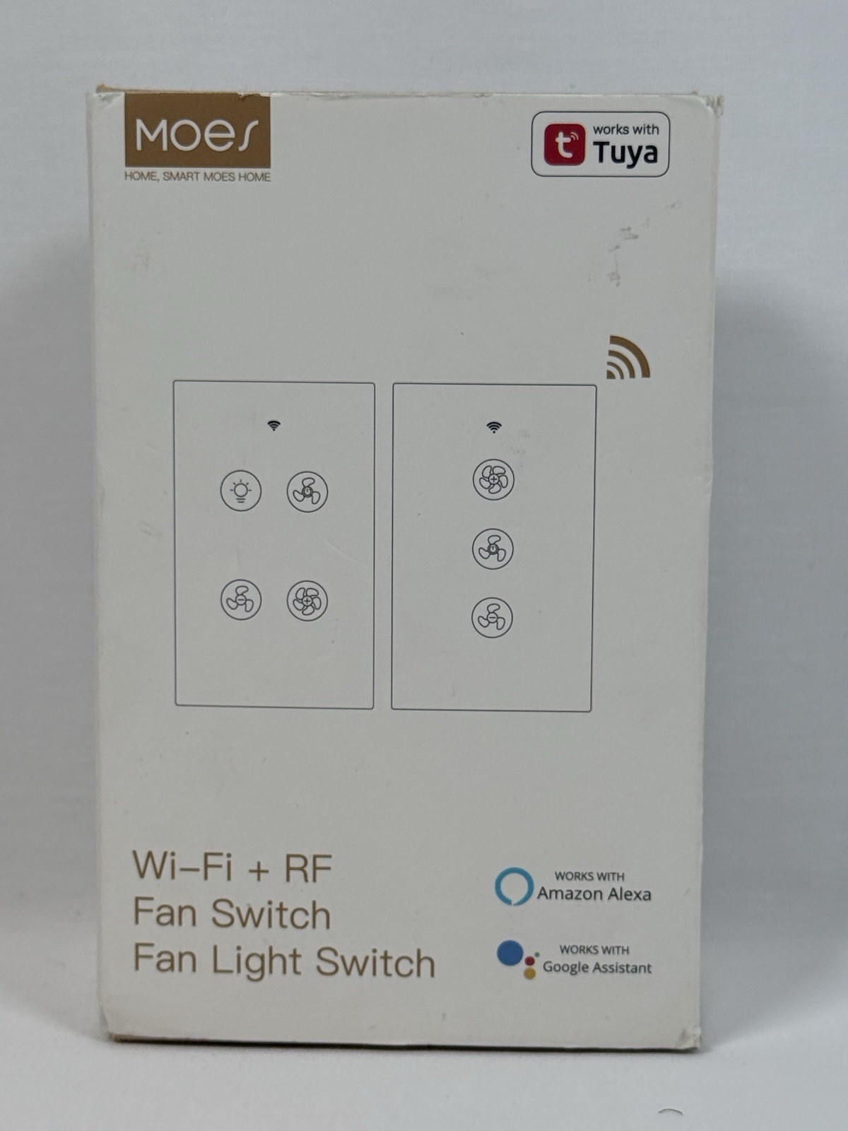 Moes Wi-Fi & RF Smart Curtain Light Switch Compatible With Alexa & Google Assist