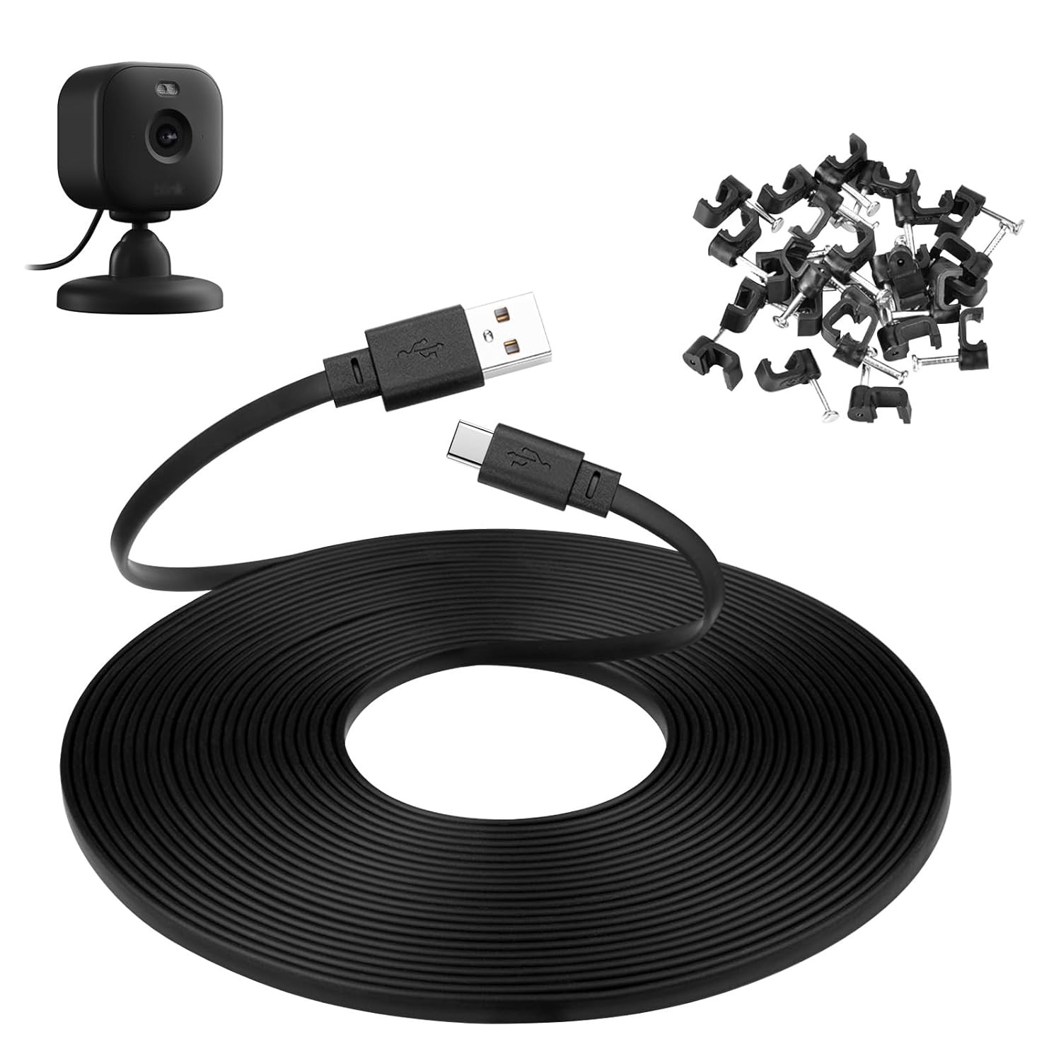 Smays 30 Ft Power Cord for Blink Mini 2 Security Camera, Blink Outdoor 4, Long U