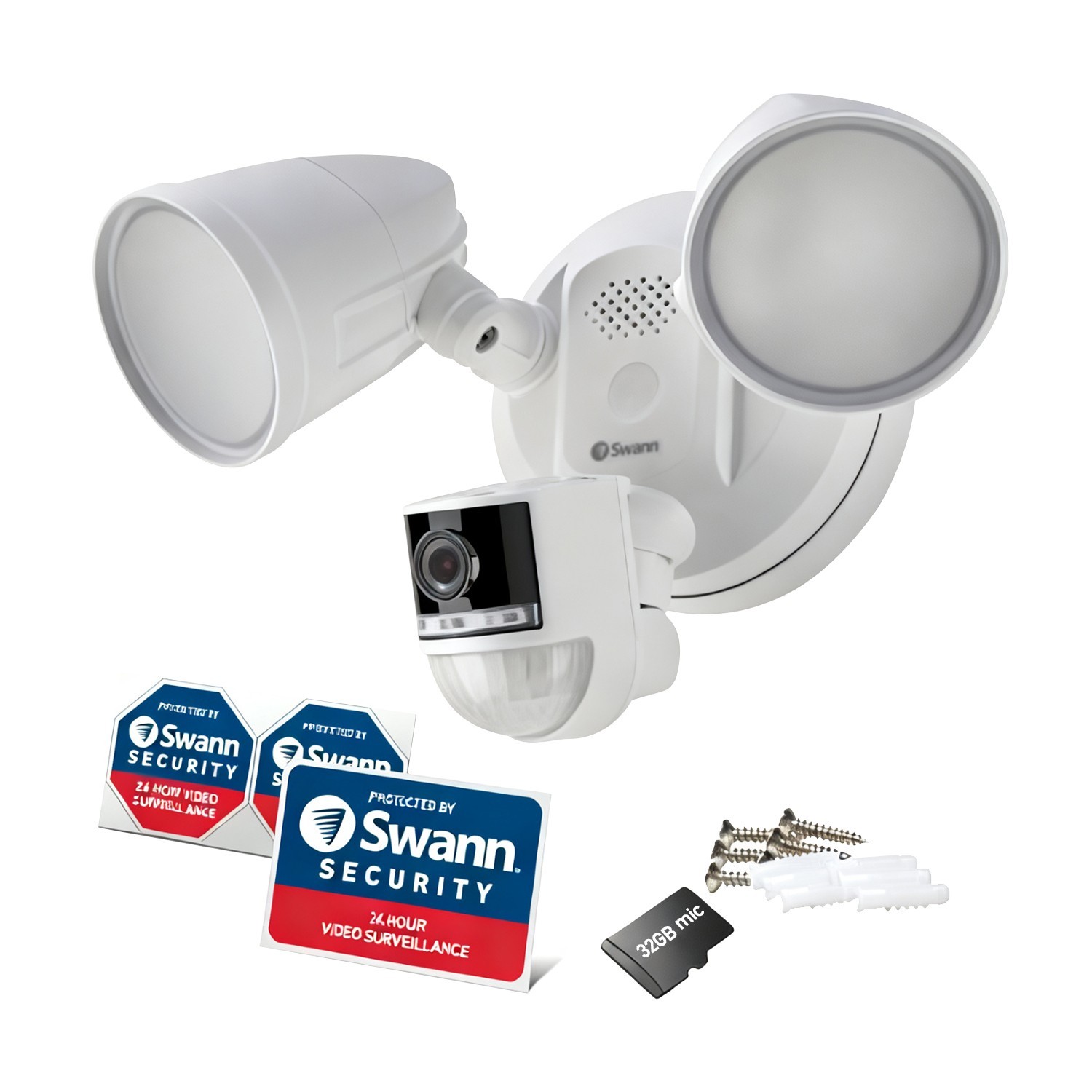 4K Floodlight Security Camera with 2-Way Talk,Siren with Heat & Motion Detection
