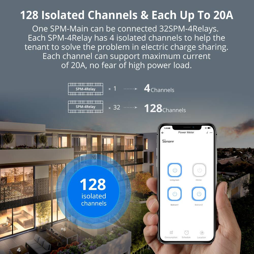 SONOFF Wifi Smart Stackable Power Consumption Metering RS-485 Relay Switch