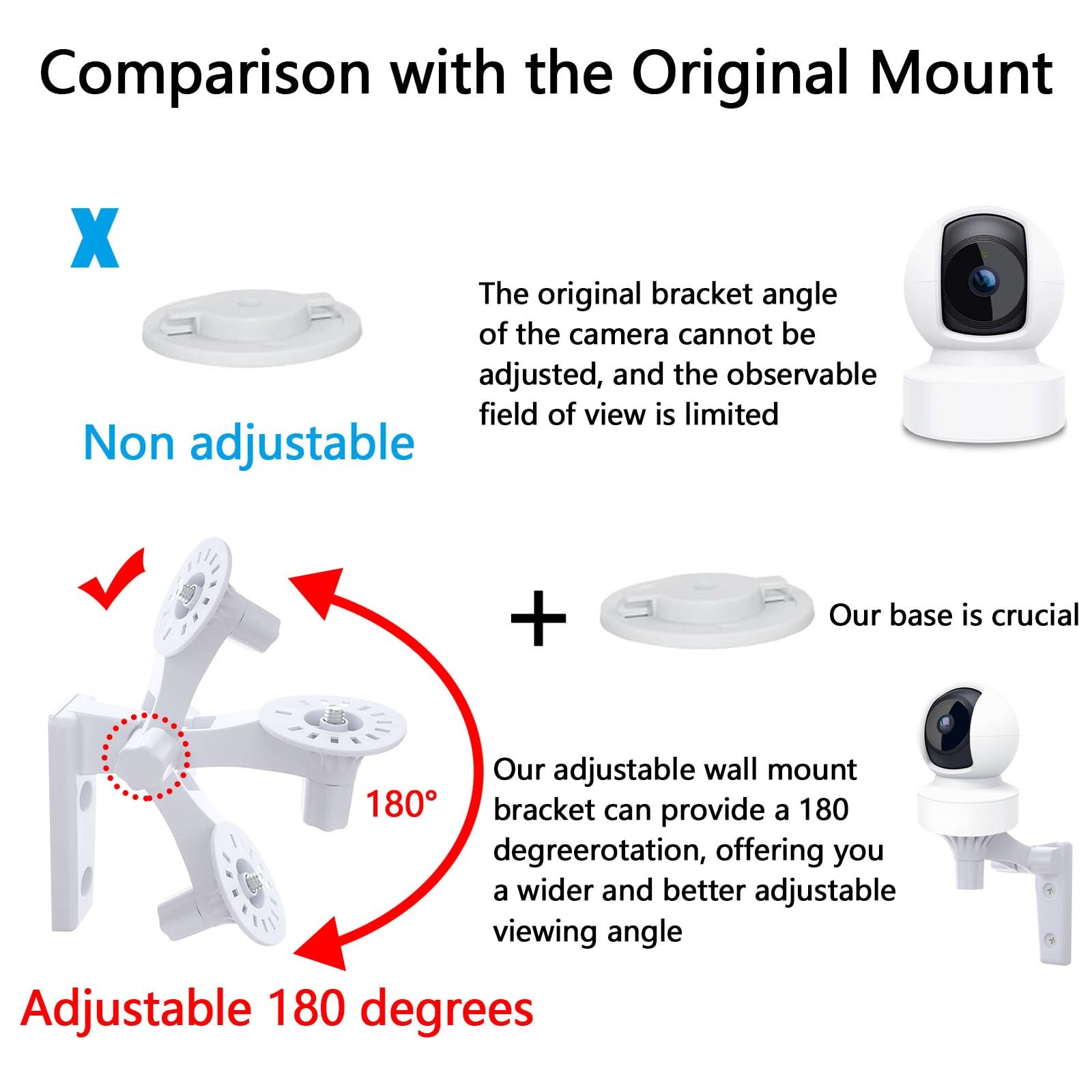 Wall Mount Compatible with TP-Link Tapo C210/ C200 and Kasa Indoor Pan EC70/