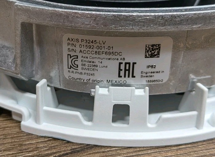 Axis Dome Network Security IP PoE Camera P3245-LVE 01593-001 9mm Tested Reset