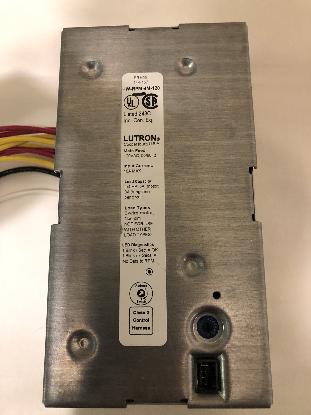 LUTRON Remote Power Module HW-RPM-4M-120 Pre Owned