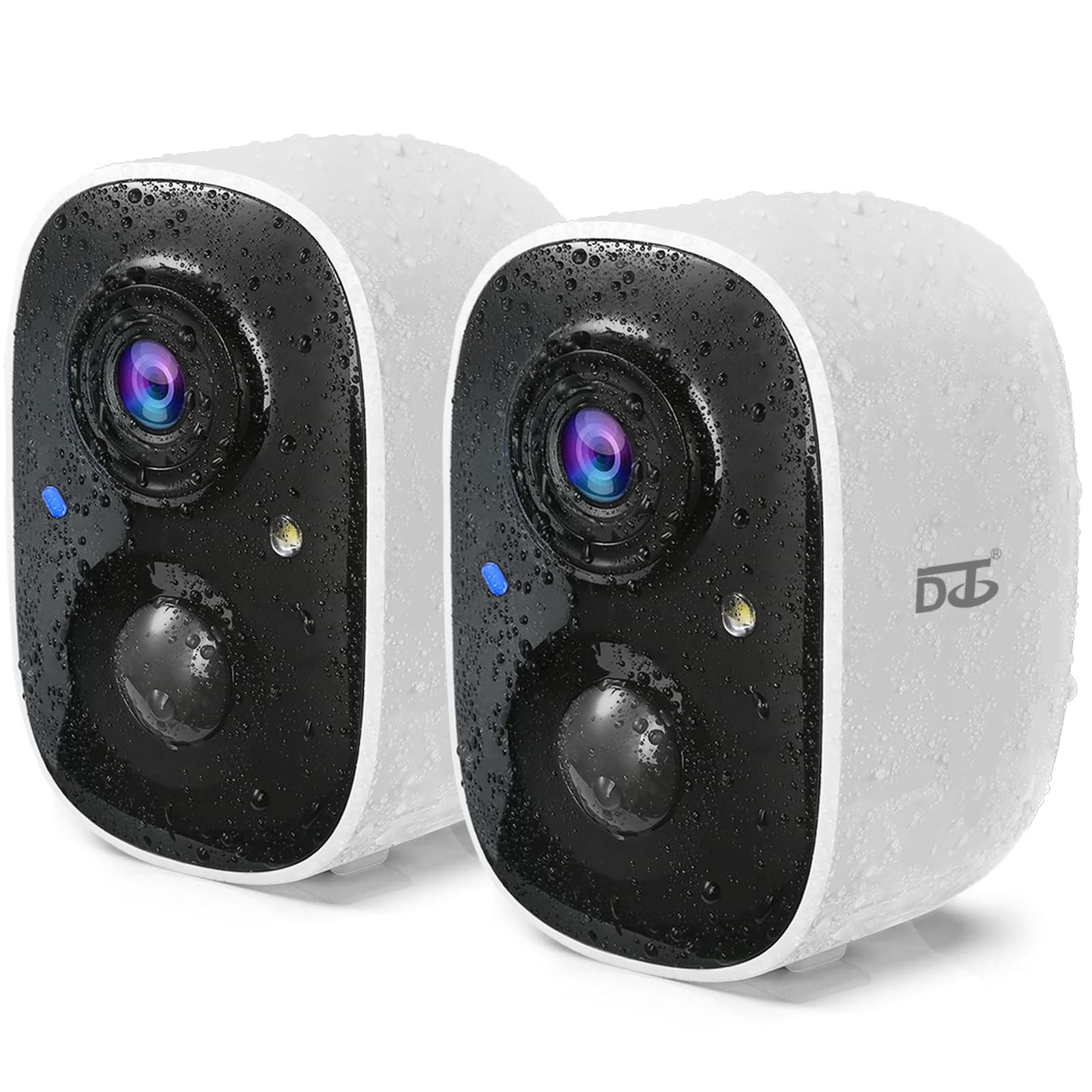 DCT 2Pcs Security Camera Wireless Outdoor, 2 Count (Pack of 1), White(2pcs)
