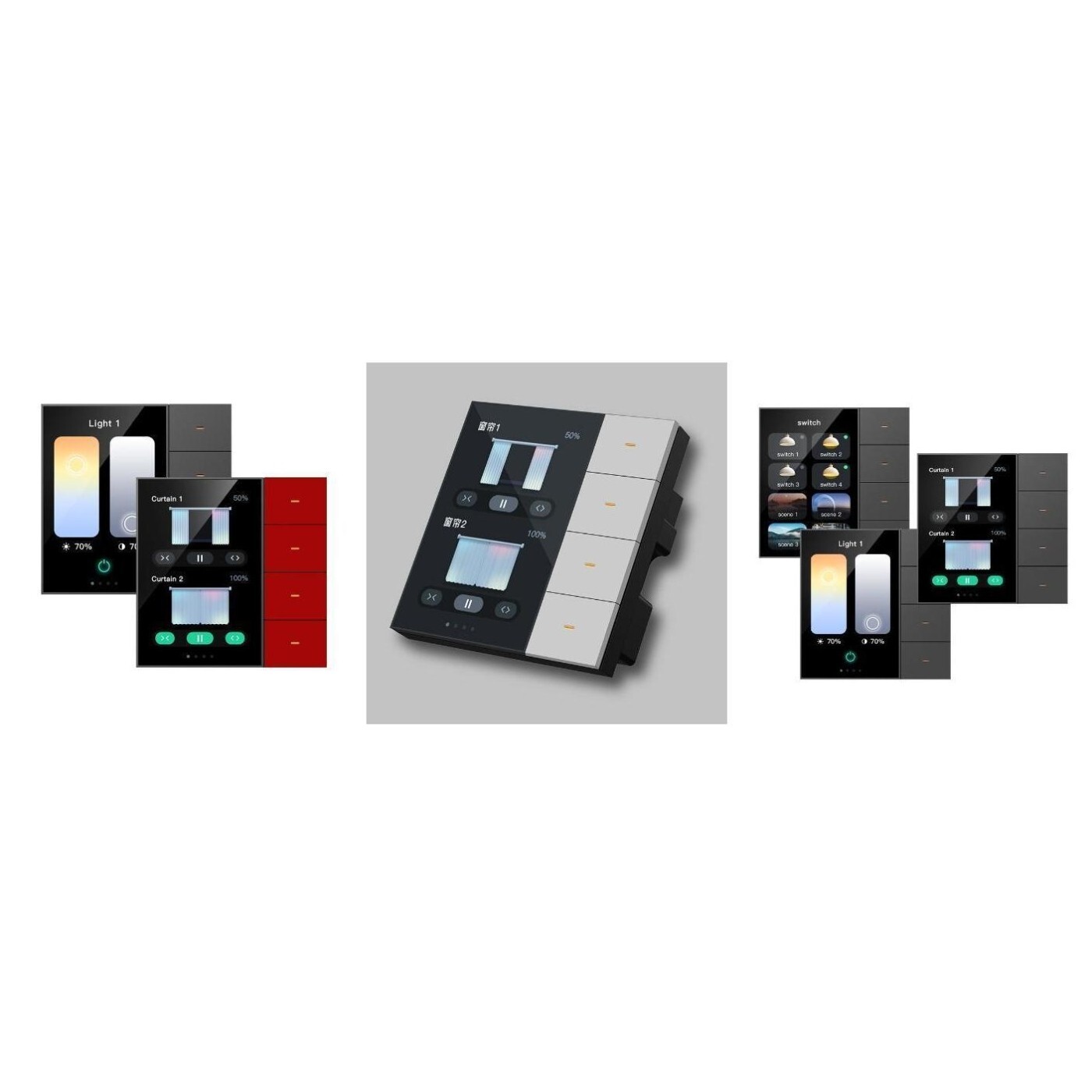 Customizable Smart Wall Switch with Responsive Touch Screen for Home Use