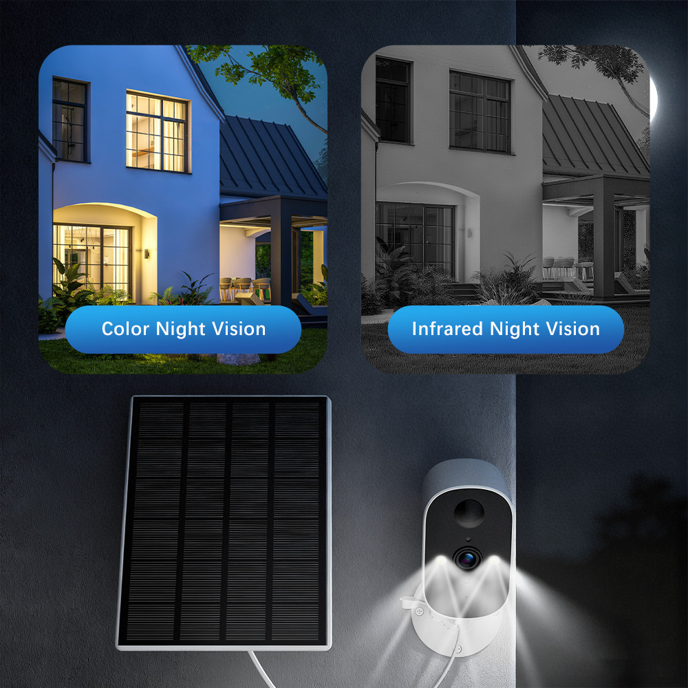 4Pcs Solar Camera Outdoor Wireless Solar Battery Security Camera System WiFi Cam