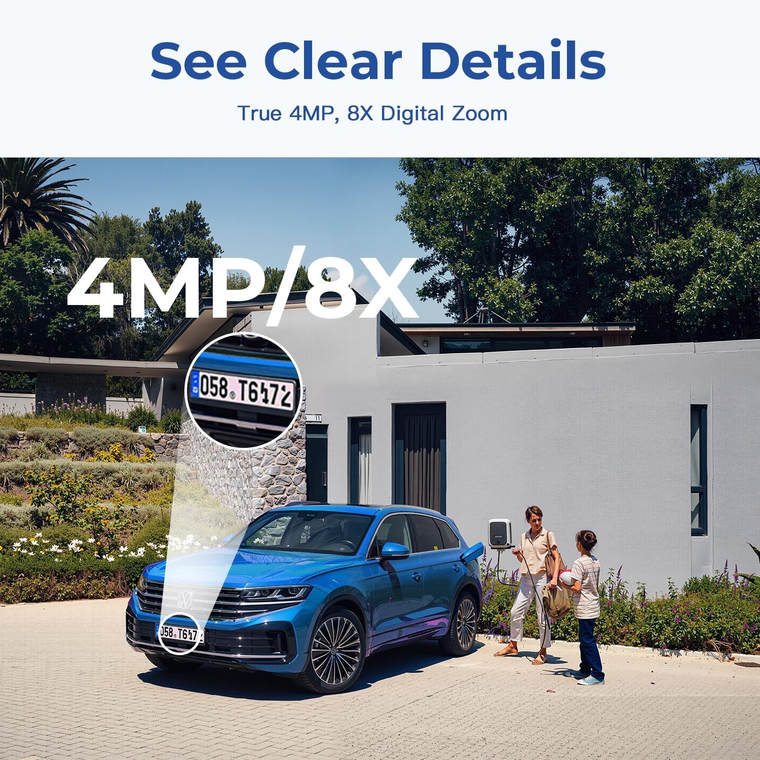 4MP Outdoor Indoor Cameras for Home Security, 2.4g/5g Cameras Plug and Play 2PCS