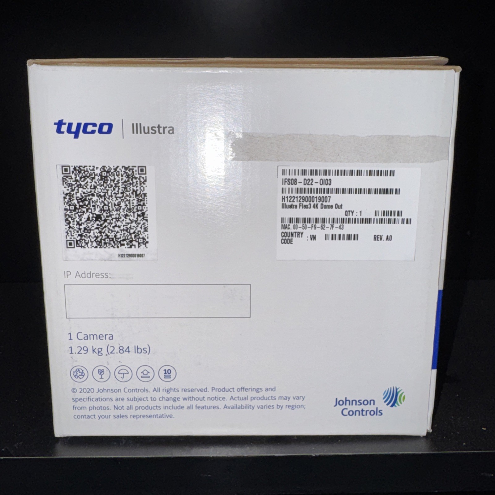 Tyco Illustra flex 8MP 4k Gen 3 clear IFS08-D22-O103 Flex Outdoor Mini-dome