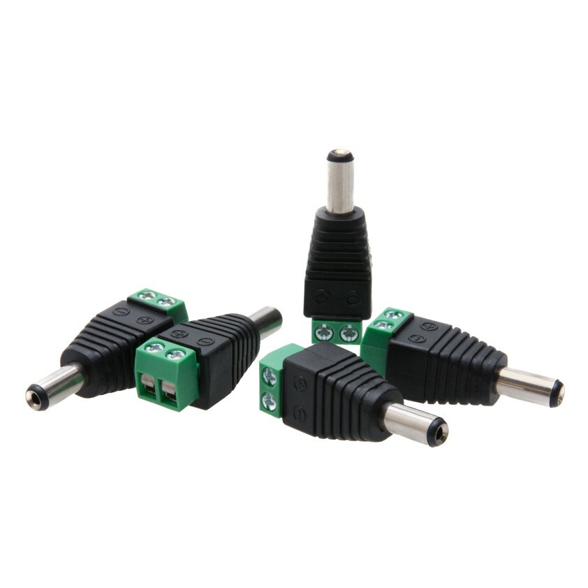 Male/Female DC Power Adapter, Male BNC Plug, 2.1 x 5.5mm, CCTV Video Balun LOT