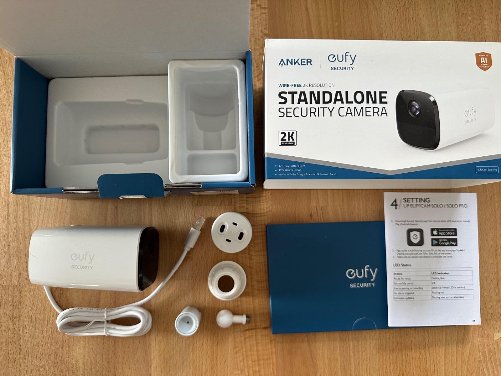 eufyCam Solo Pro T8131X 2K Wireless Outdoor Security Camera – White