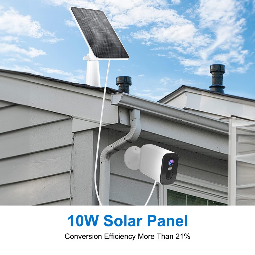 10W Solar Panel fr Eufy Cam Eufycam E/2C/E/2 Pro CCTV IP Camera Micro USB Type-C