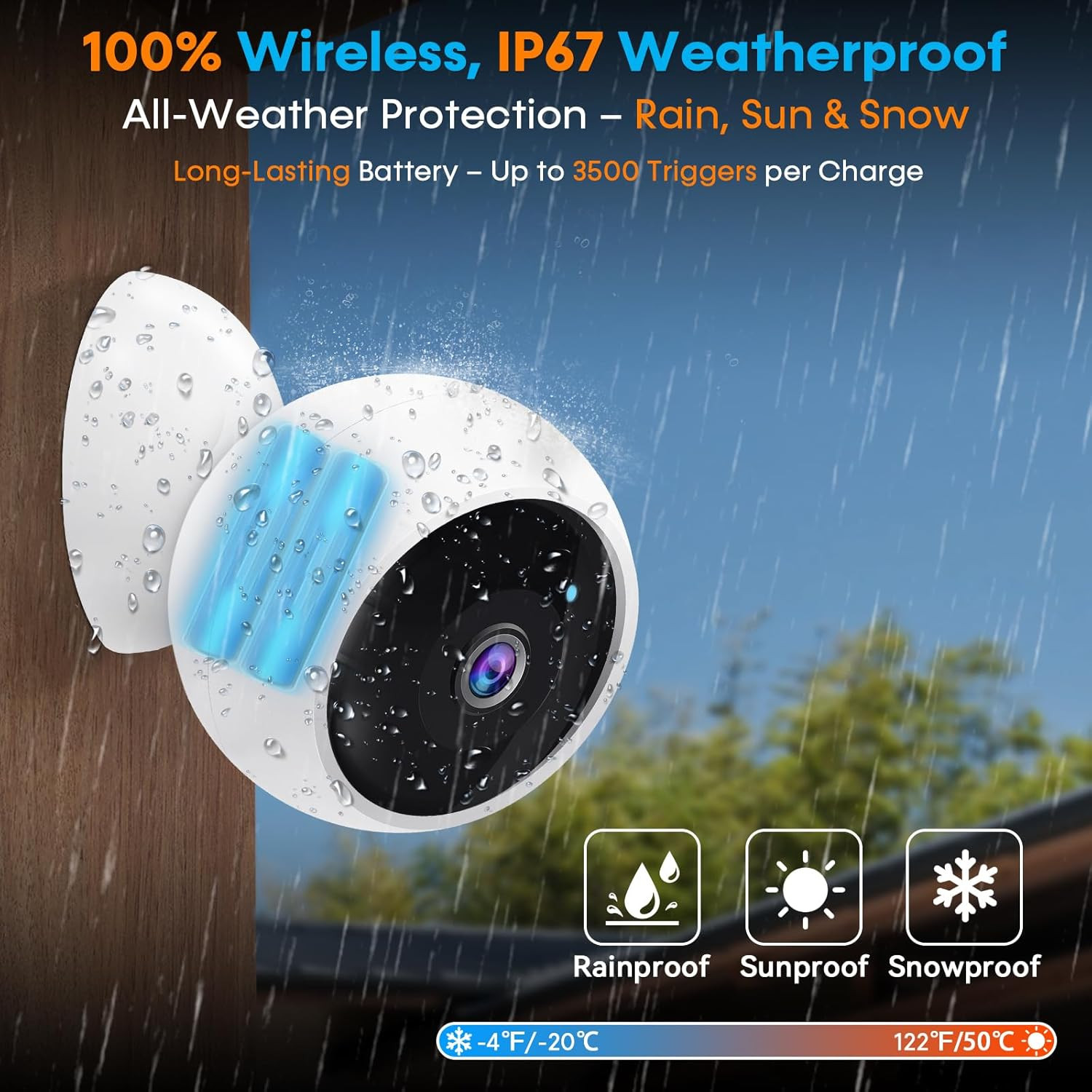 Security Cameras Wireless Outdoor Magnetic: Install-Free Smart Indoor 2K Wifi