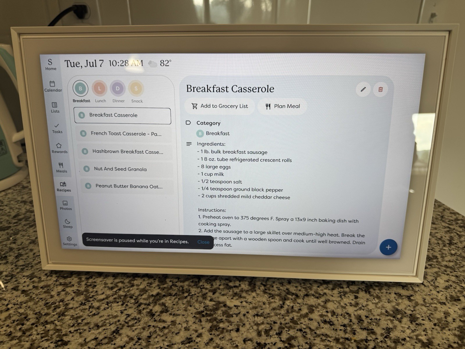 Skylight 15″ Smart Calendar Touchscreen Digital Family Planner New Open Box