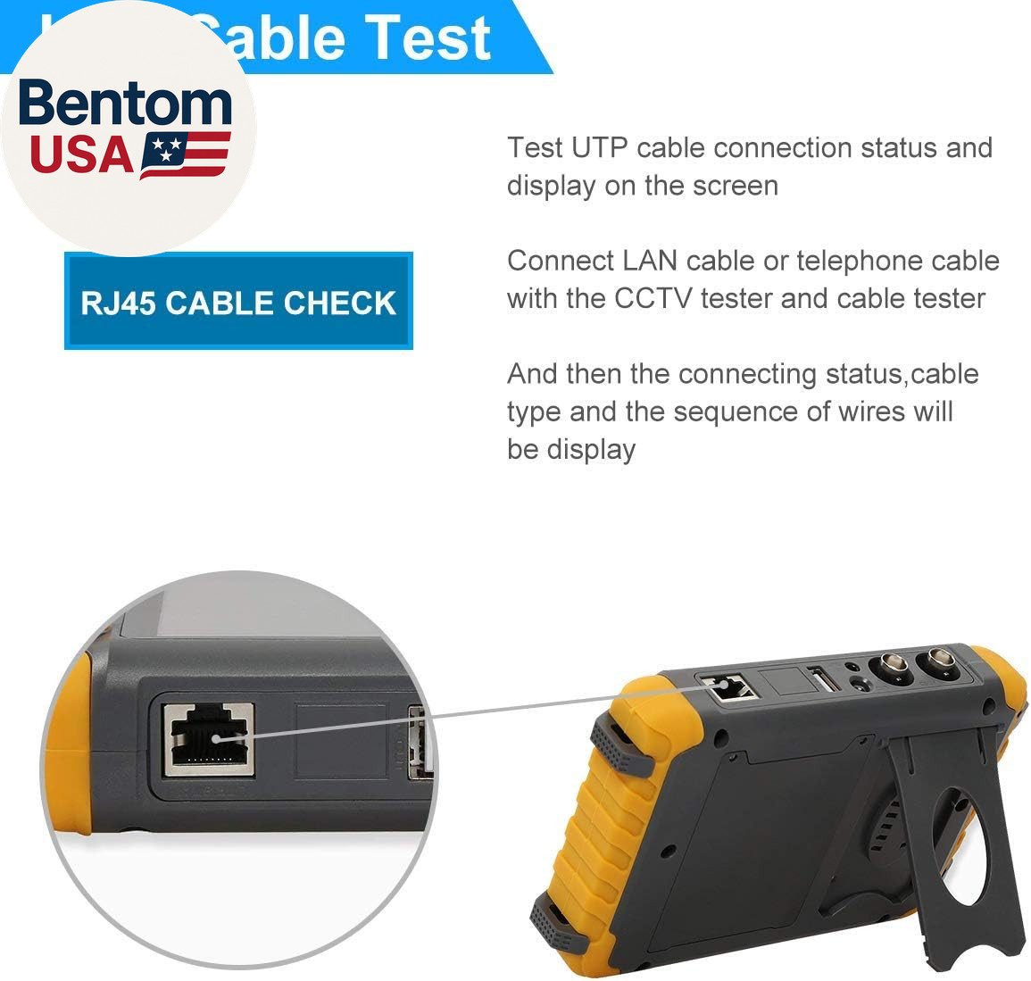 5 Inch 4 in 1 CCTV Monitor Tester, AHD/TVI/CVI/CVBS Coaxial Analog Video CCTV Te