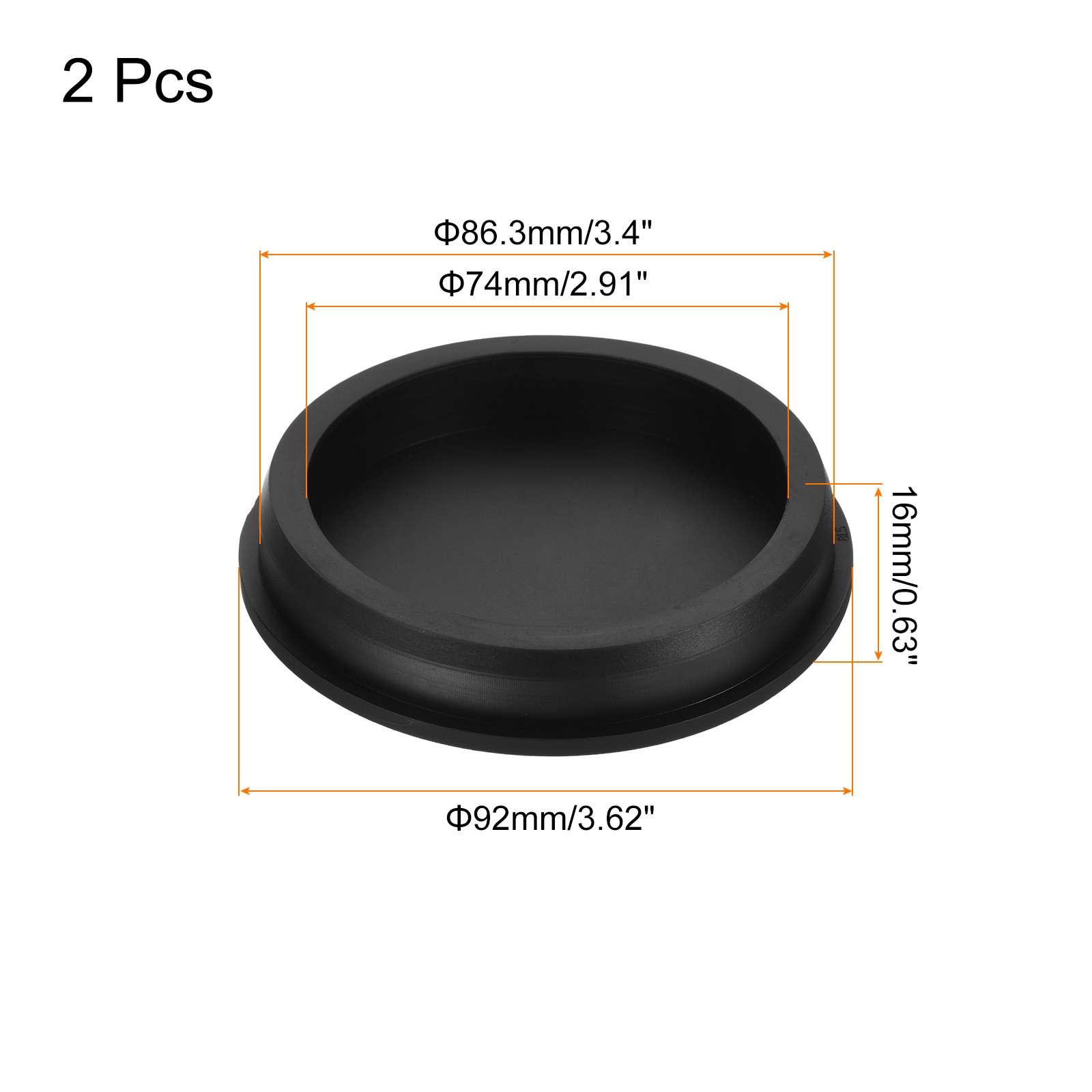 High Temp Silicone Plug t Shaped Solid Stopper Black 92x4x16x74mm 2Pcs