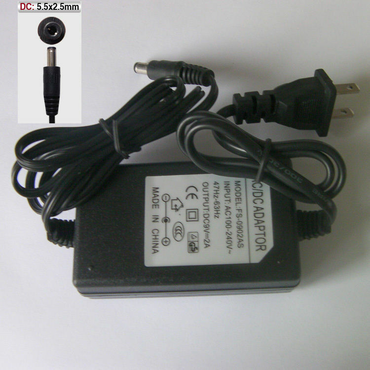 Dc9V 2A AC Power Adapter Security Cameras Portable Dvd DC Power Supply Charger