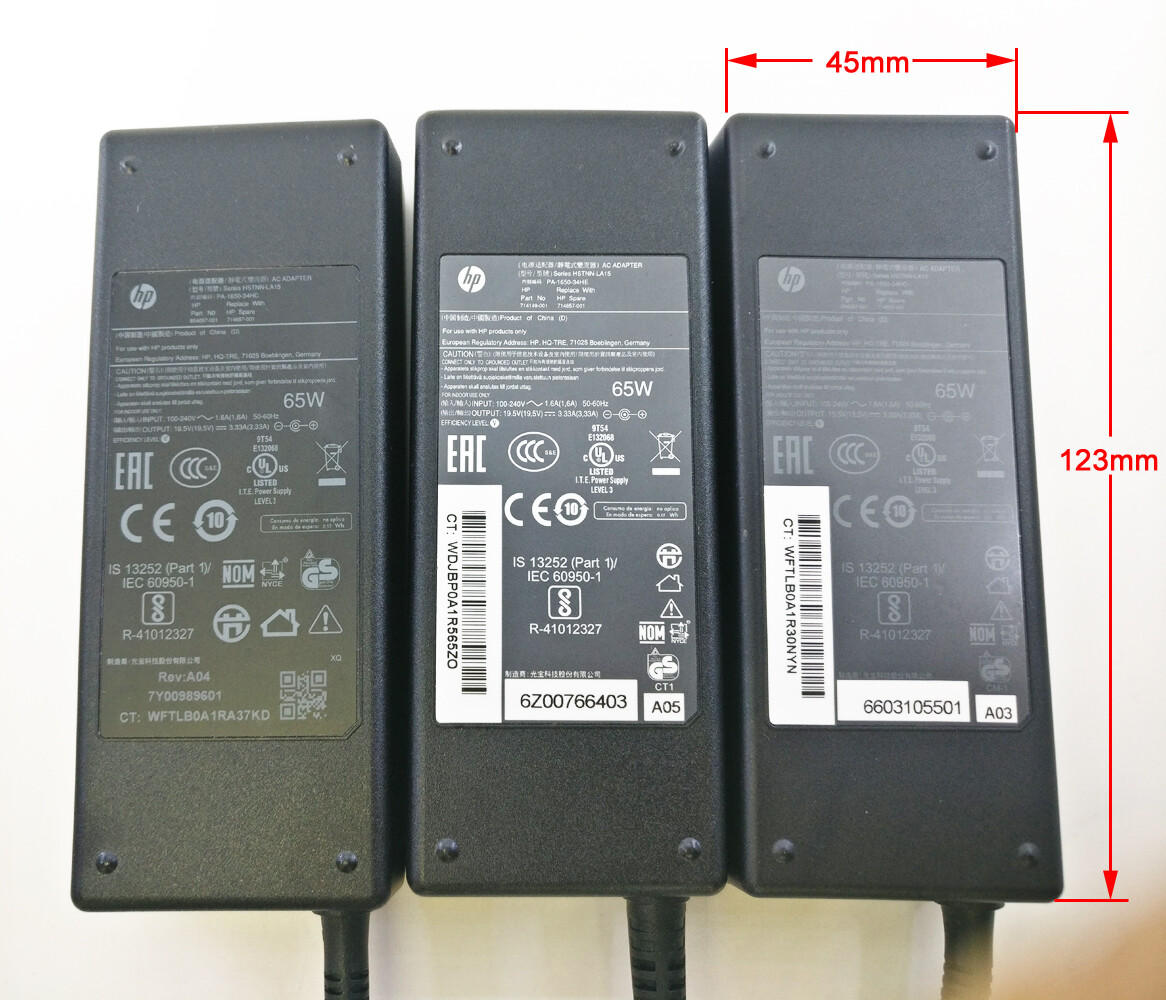1pc Genuine HP 19.5V 3.33A 65W 4.5×3.0mm Blue Tip AC/DC Power Charger Adapter