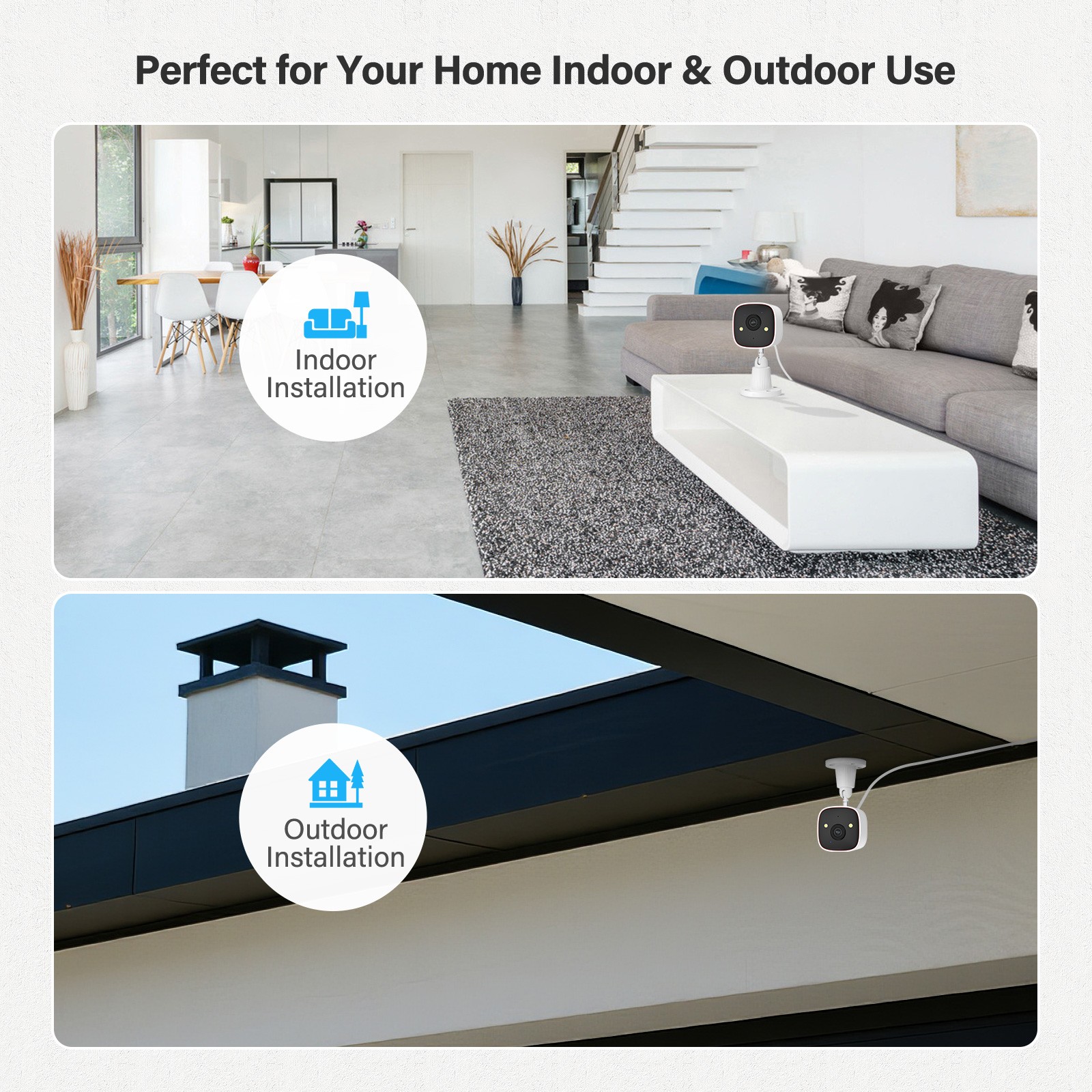 Indoor 3MP WiFi Security Camera with Motion Detection Color Night Vision Outdoor