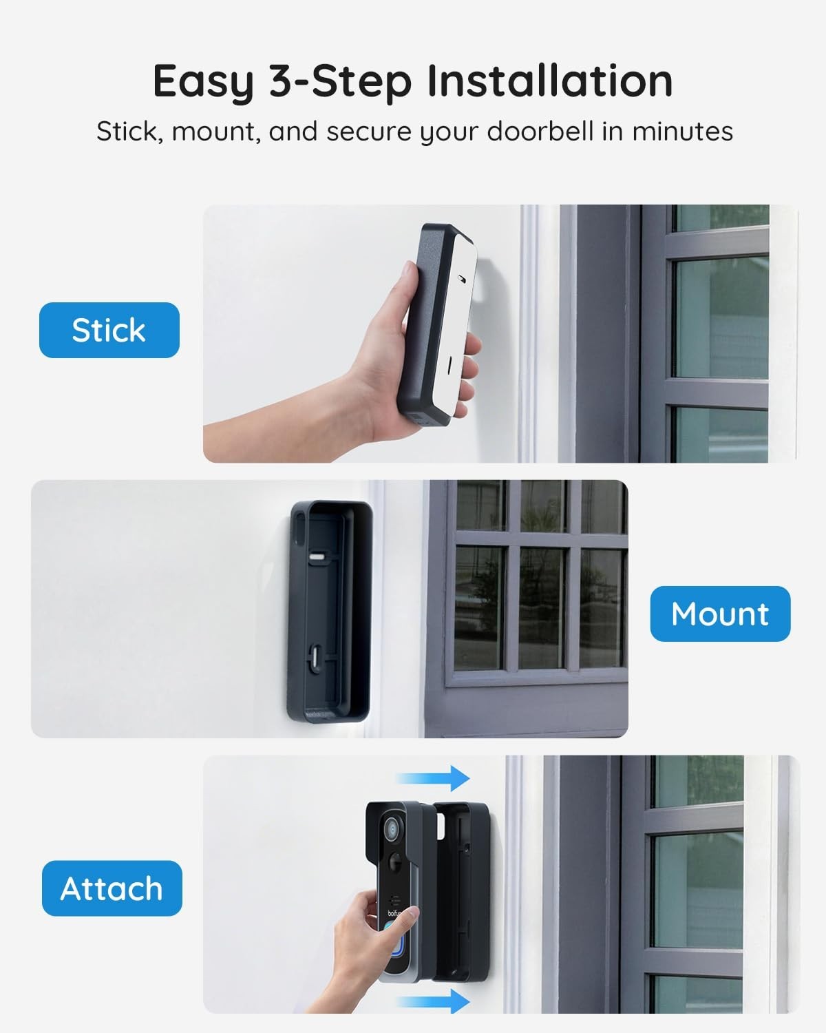 Wireless Video Doorbell Camera – 2K HD, 166° Wide View, Night Vision, Motion Ale