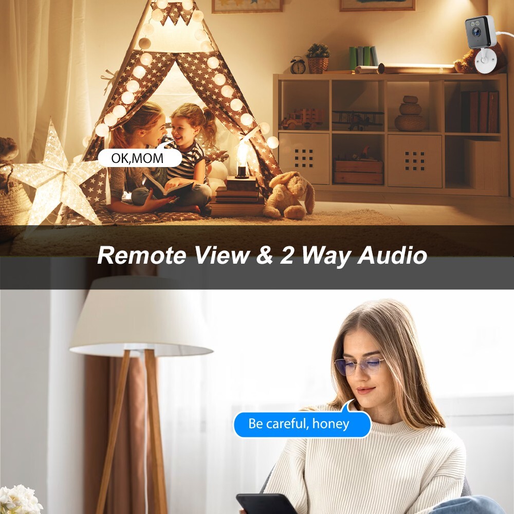 Security WiFi Camera 3MP Color Night Vision 2-Way Audio Home Indoor Surveillance