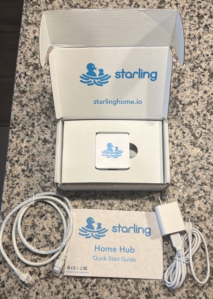 Starling Home Hub Wired Smart Home Hub w/ Power Adapter & Ethernet Cable