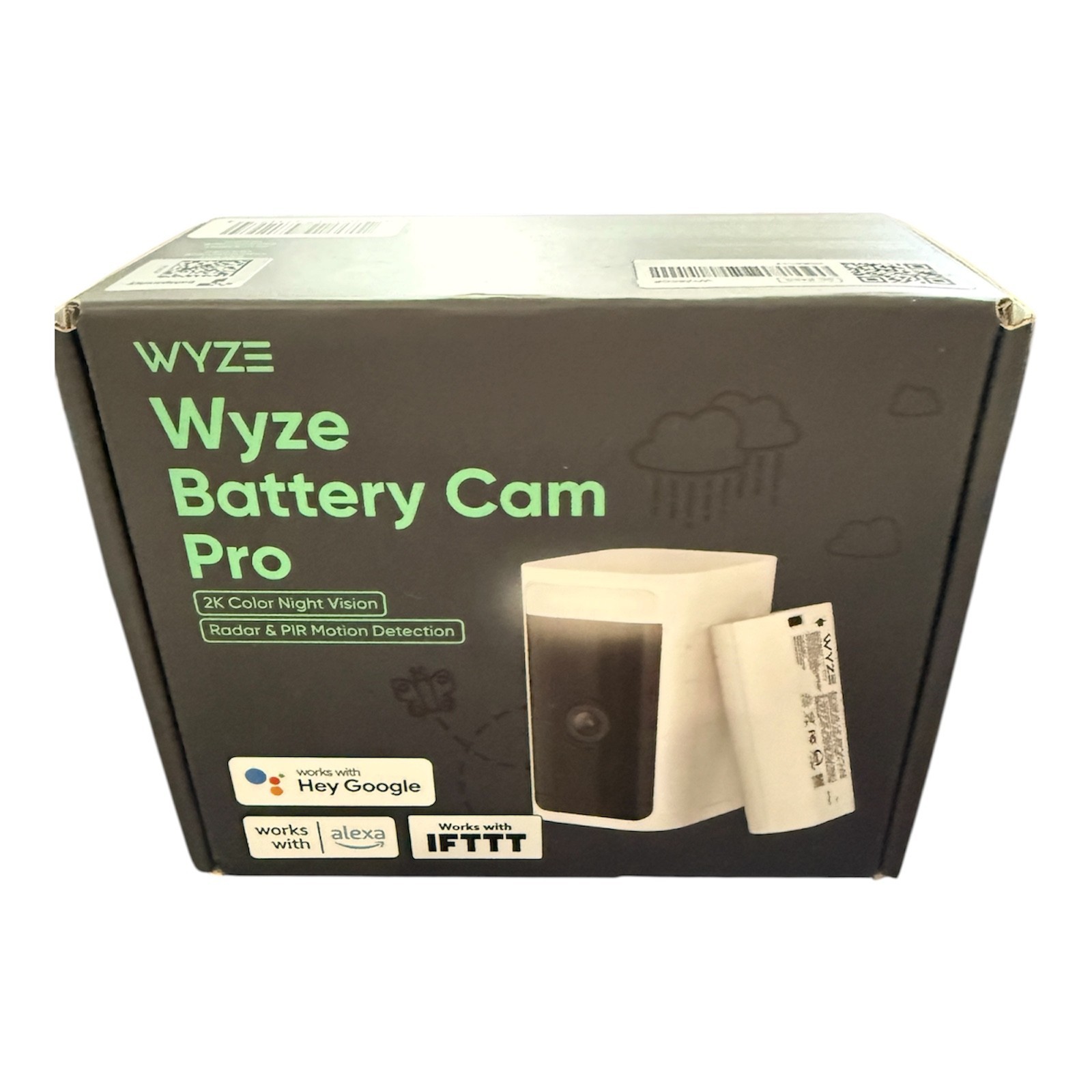 Wyze Battery Cam Pro 2K Color Night Vision Wireless WiFi Spotlight Motion Open N