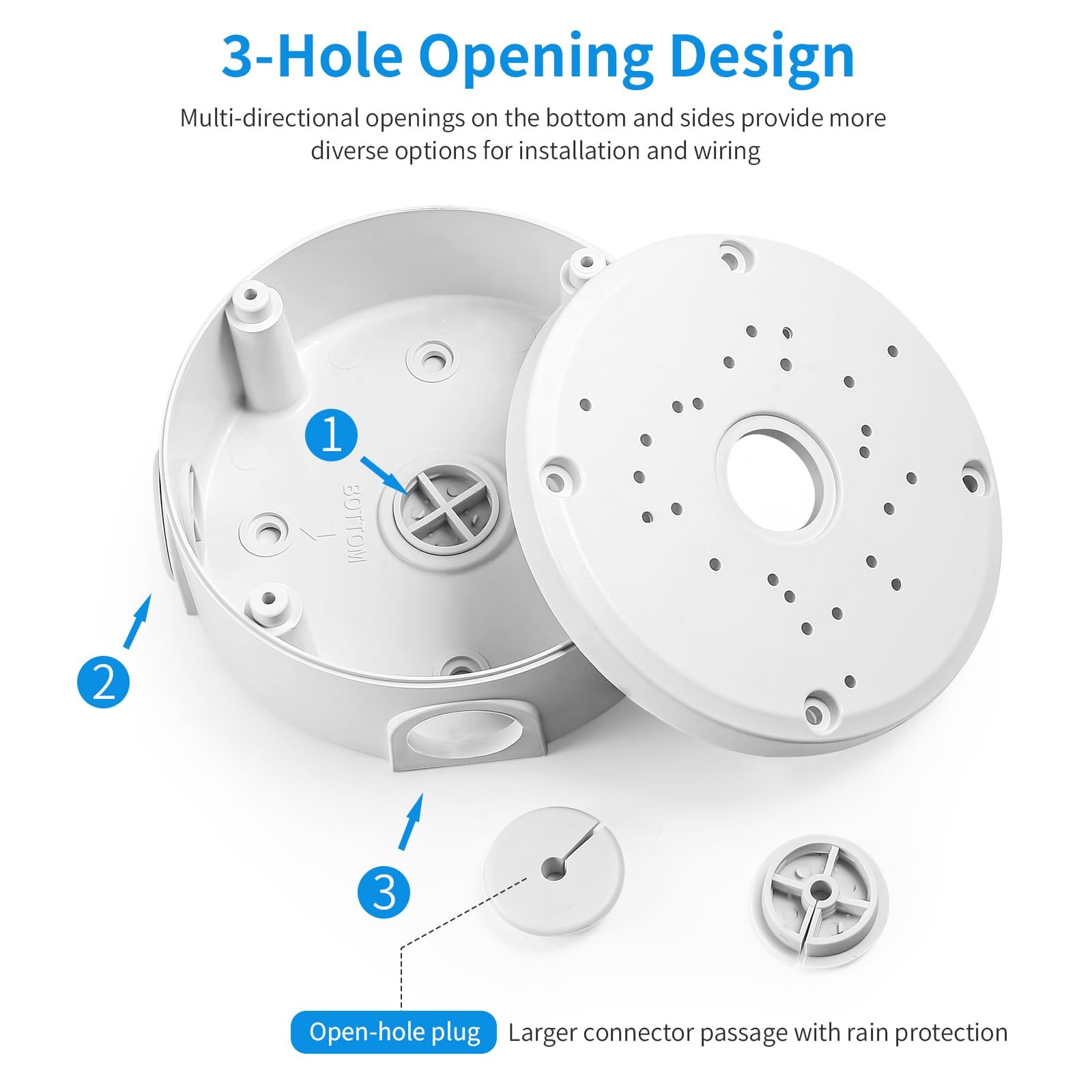 8 PCS Universal Security Camera Junction Box ABS Waterproof Wall Mount Bracket
