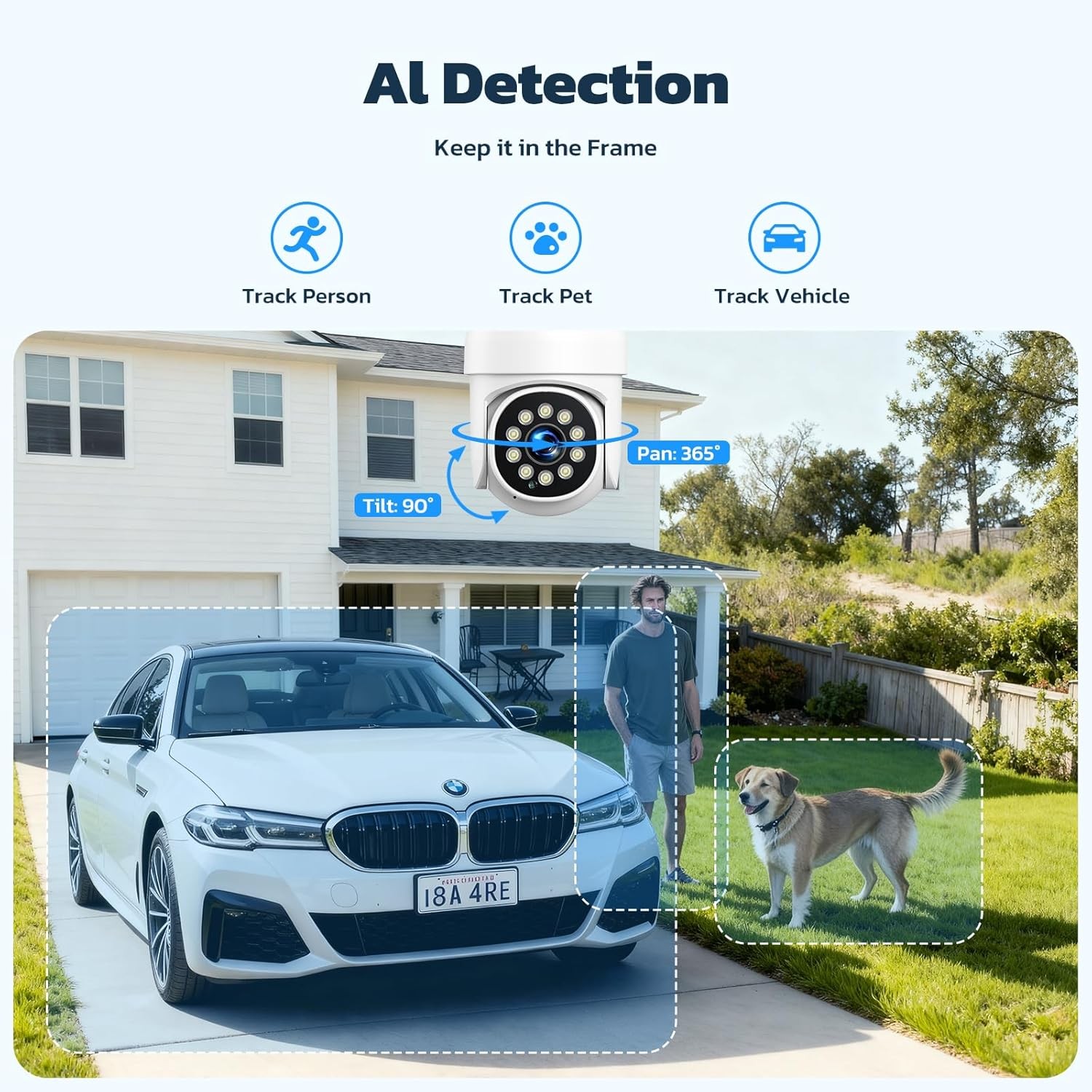 CAMCAMP 2MP Wireless Home Security Camera System WiFi Outdoor PTZ 500GB 10CH NVR