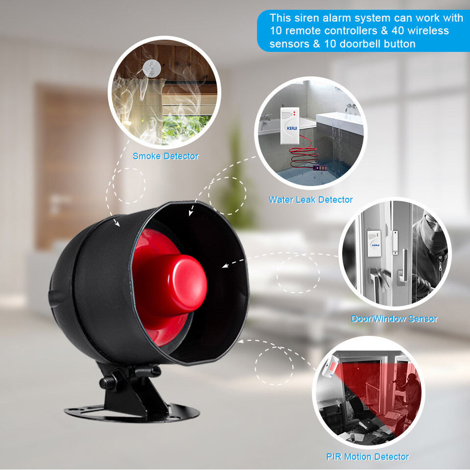 Complete Wireless Burglar Security Set Motion Sensor Indoor Alert Siren