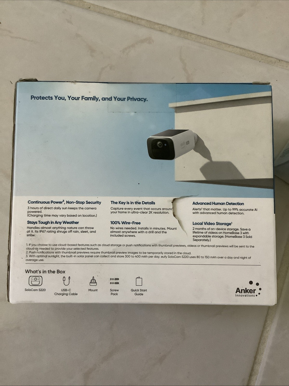 eufy 2K Solar Security Camera S220 SoloCam Wireless Outdoor Camera Night Vision