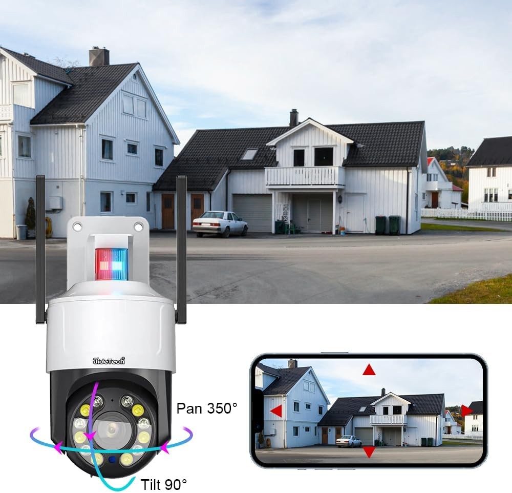 JideTech 8MP4K PTZ Security Camera Outdoor 5X Optical Zoom 5G WiFi Auto Tracking