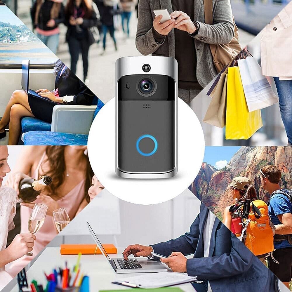 Smart Wireless WiFi Ring Doorbell Phone Door Ring Intercom Security Camera 720P