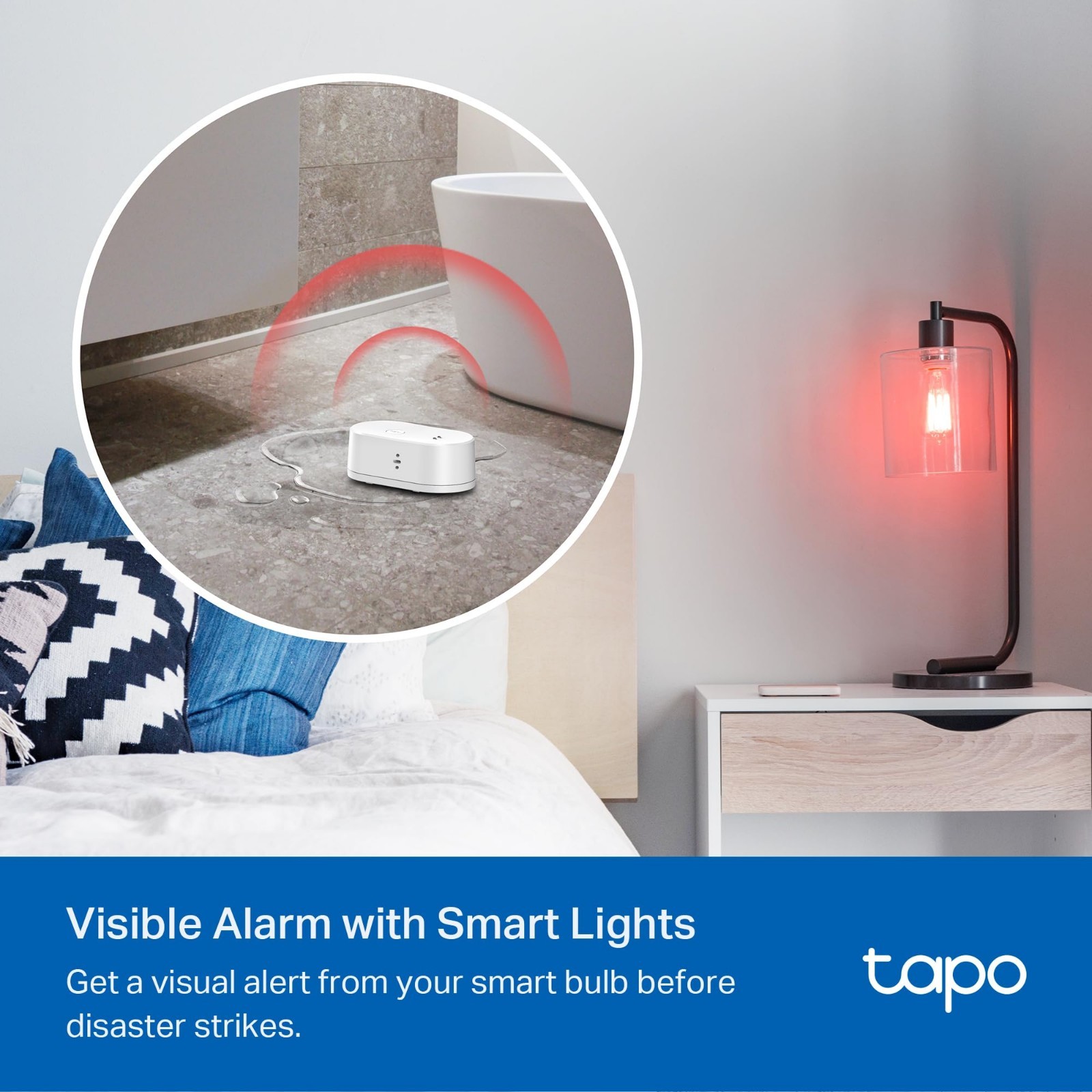 Smart Water Leak Detector Kit – Sensor & Hub, 90dB Alarm, App Alerts, Alexa/Goog