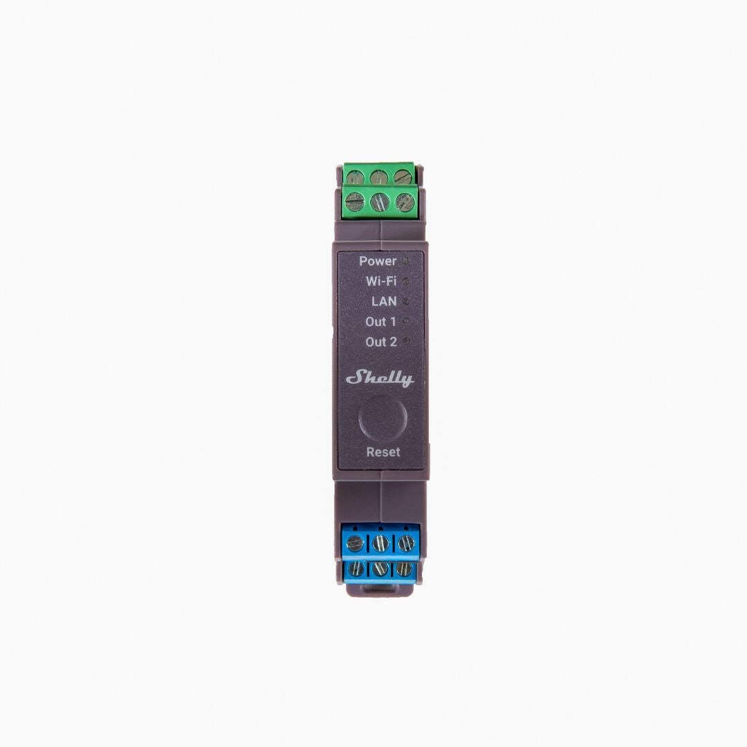 Shelly Pro 2. 2-channels DIN rail smart relay up to 25A Wi-Fi, LAN (Open Box)