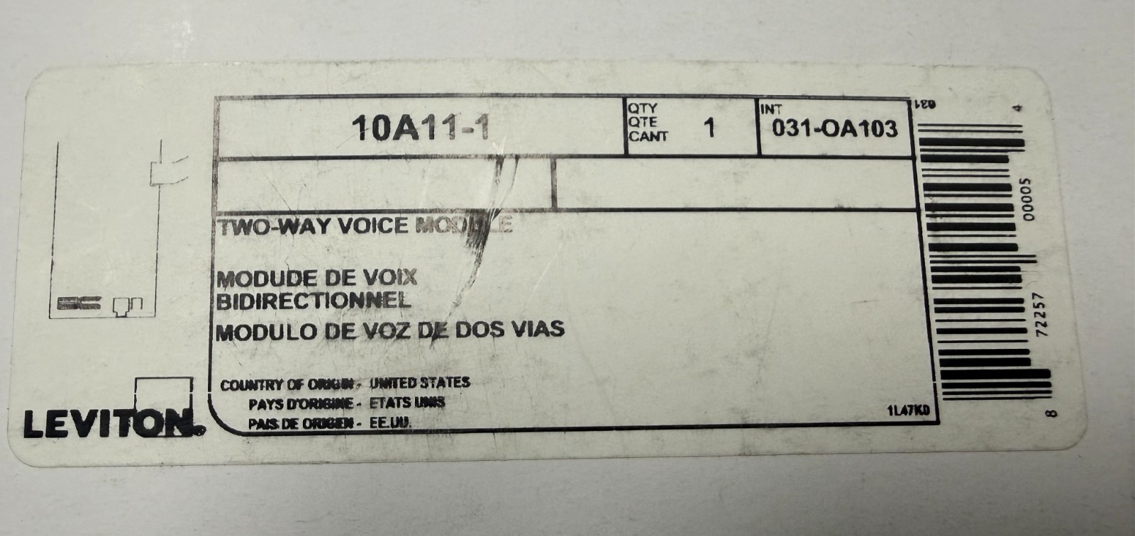 Leviton 10A11-1 Two-Way Voice Module for Omni & Lumina Security Systems NEW OPEN