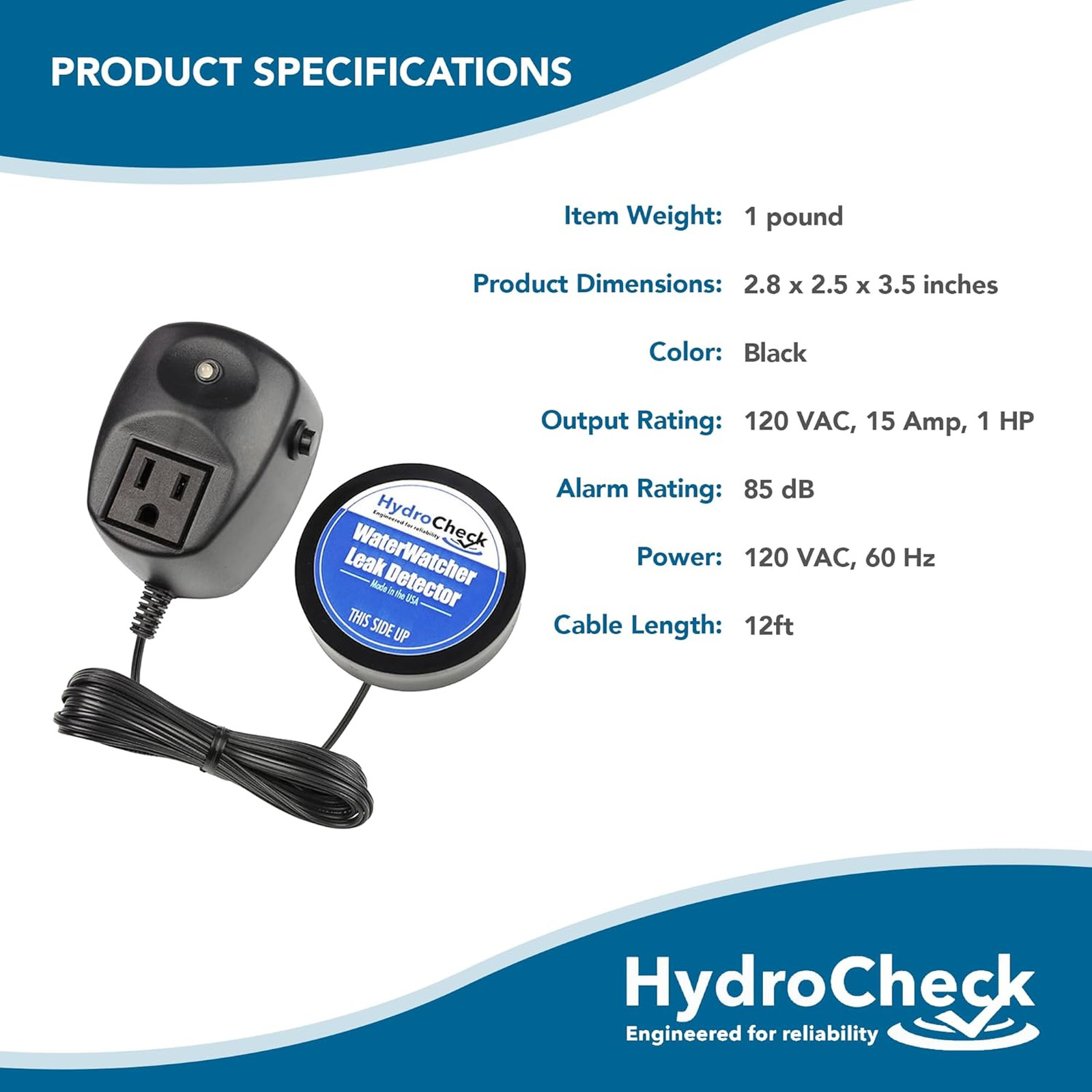 Water Leak Detector Alarm, Smart Water Sensor for Home Basements, Automatic