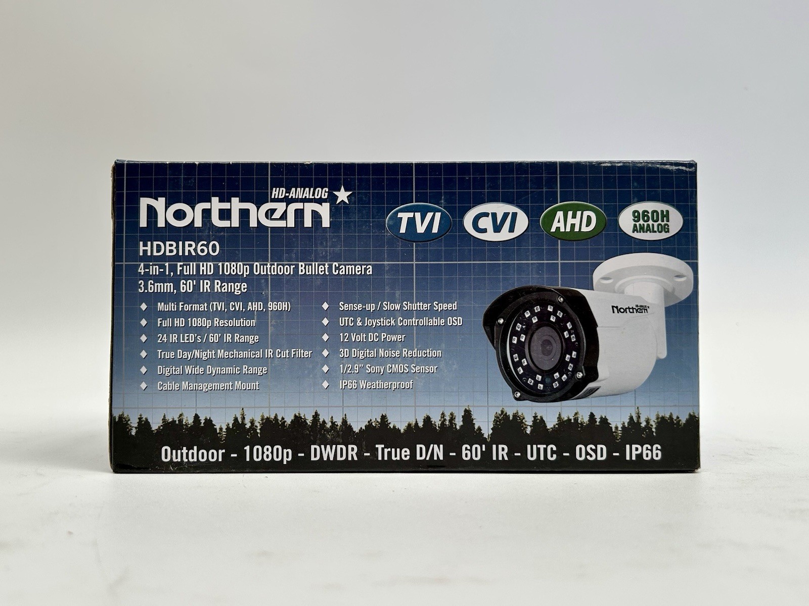 Northern 4 in 1 HD Outdoor 1080P 3.6mm 60′ IR bullet camera-#HDBIR60