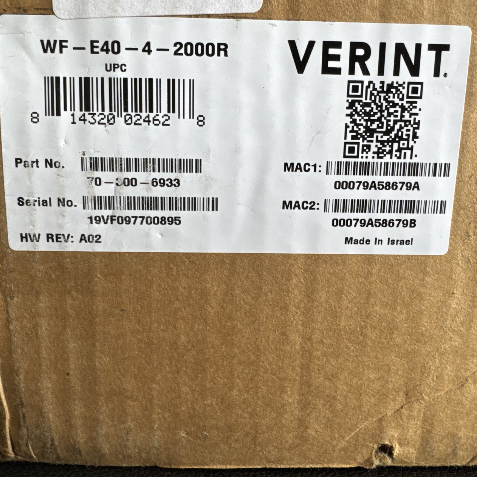 Verint WF-E40-4-2000R Input Analog/IP Network Video Recorder – NEW
