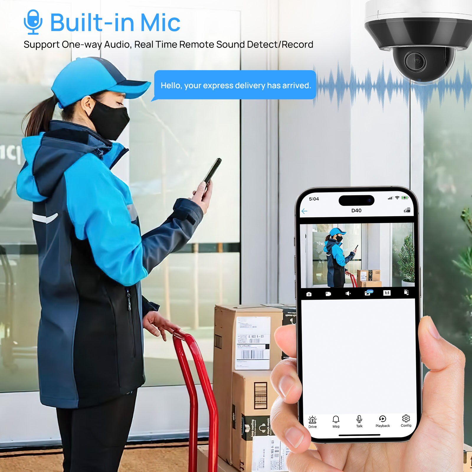 VIKYLIN PTZ 3×Optical Zoom IR30M Mini Dome 6MP IP CAMERA POE MIC Factory Direct