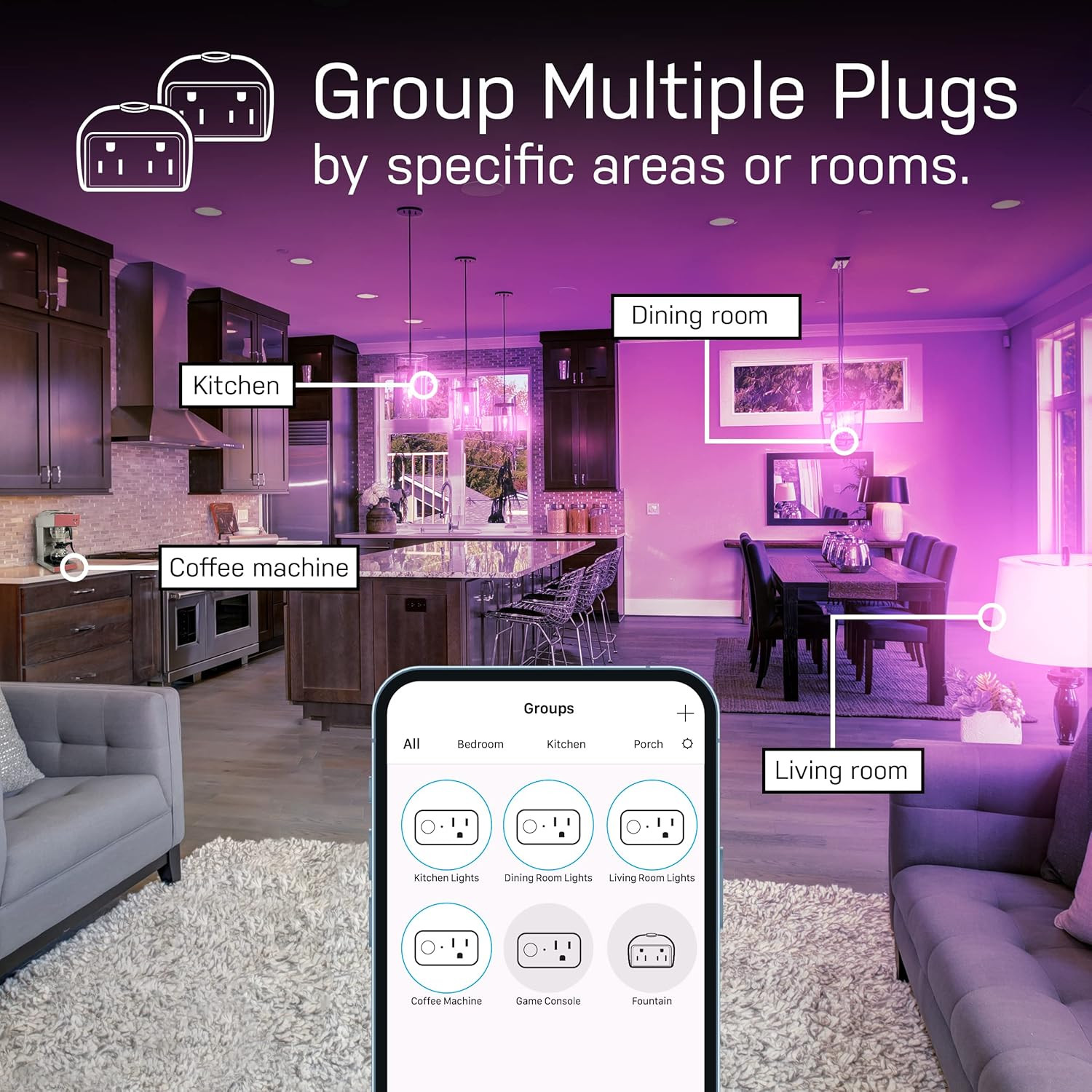 Wifi Compatible with Alexa and Google Home, Feit App, No Hub Required, Remote Co