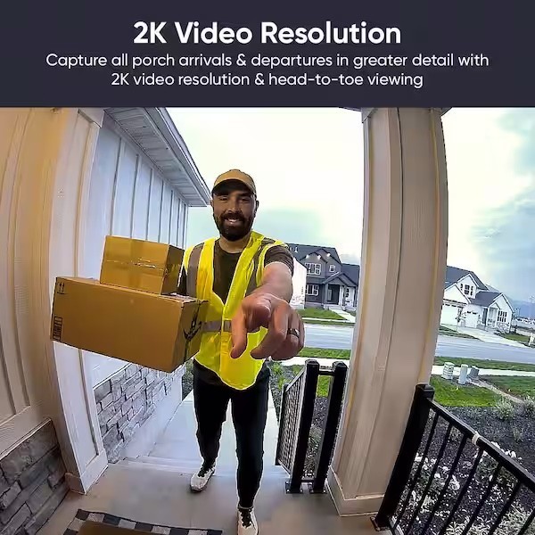 ✅ Wyze Video Doorbell v2 2K Wired Smart Security Camera Black Excellent Refurb ✅