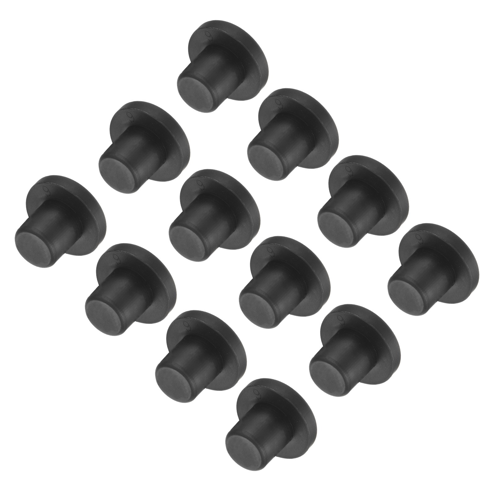 High Temp Silicone Plug t Shaped Silicon Stopper Black 16x13x3.5mm 12pcs