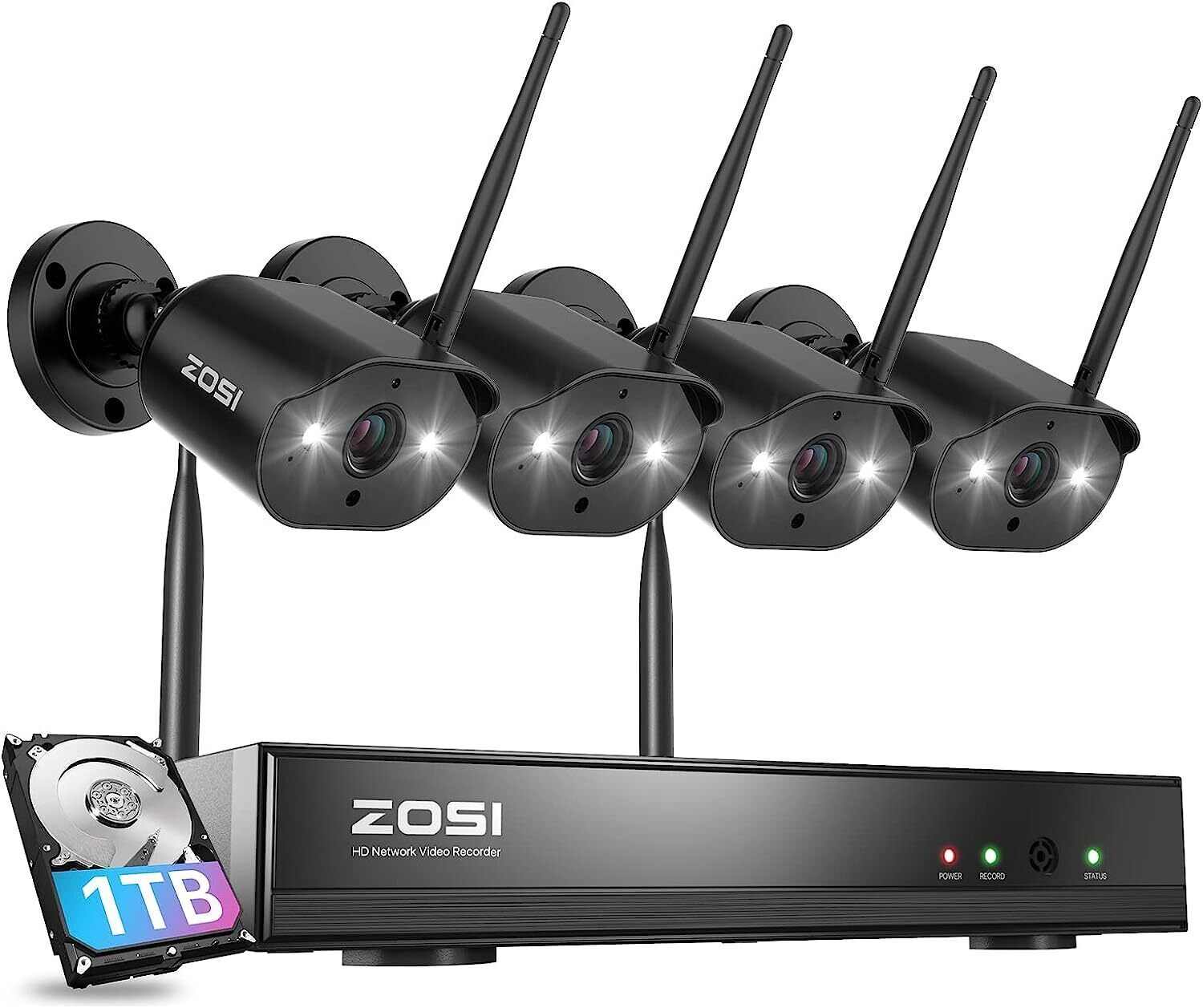 ZOSI 8CH NVR 3MP Wireless IP Camera Security System WiFi AI Night Vision CCTV